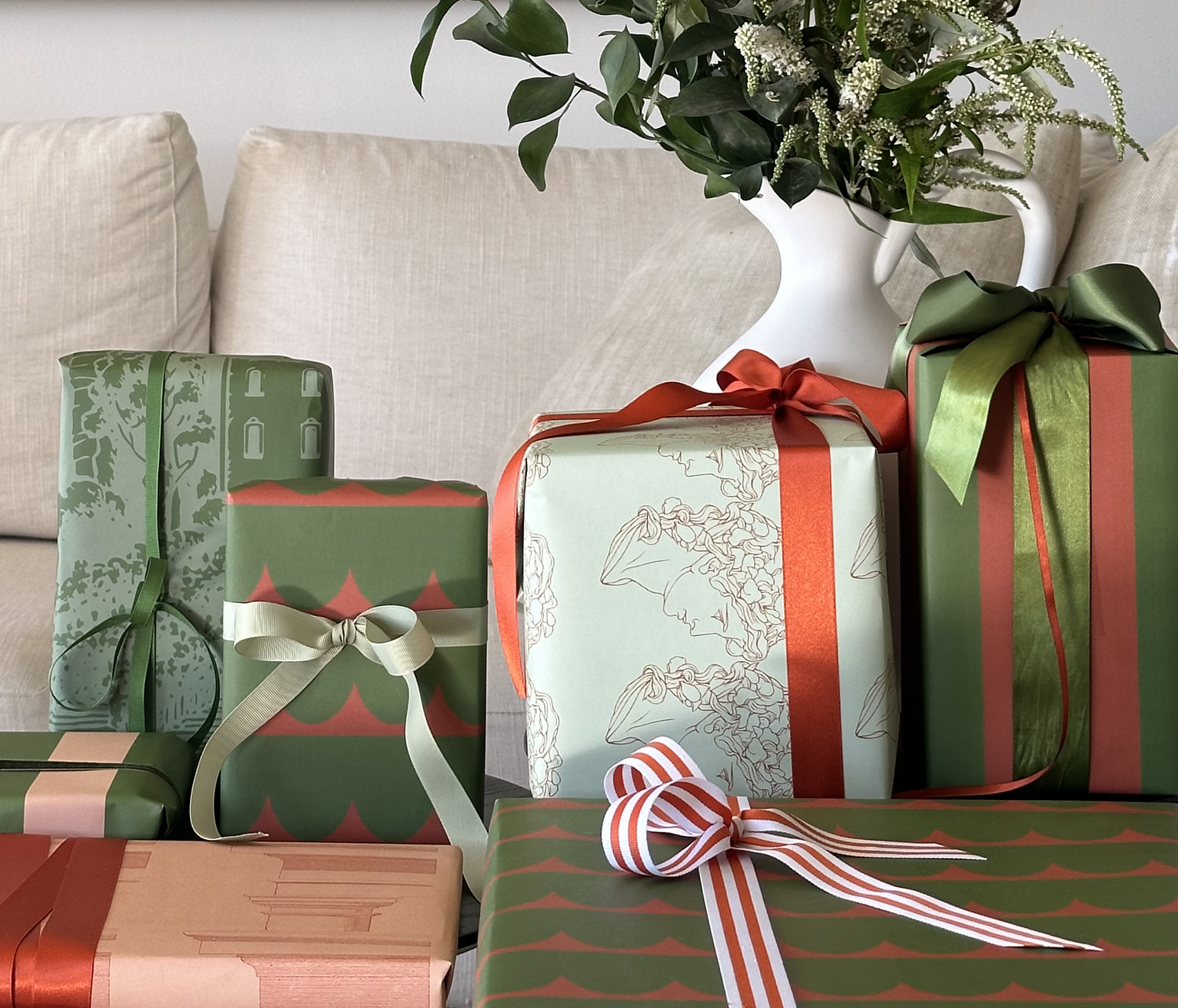 ACOLLECTION OF LUXURY GIFT WRAPPING PAPERS INSPIRED BY THE COLOURS AND SCENERY OF TUSCANY A