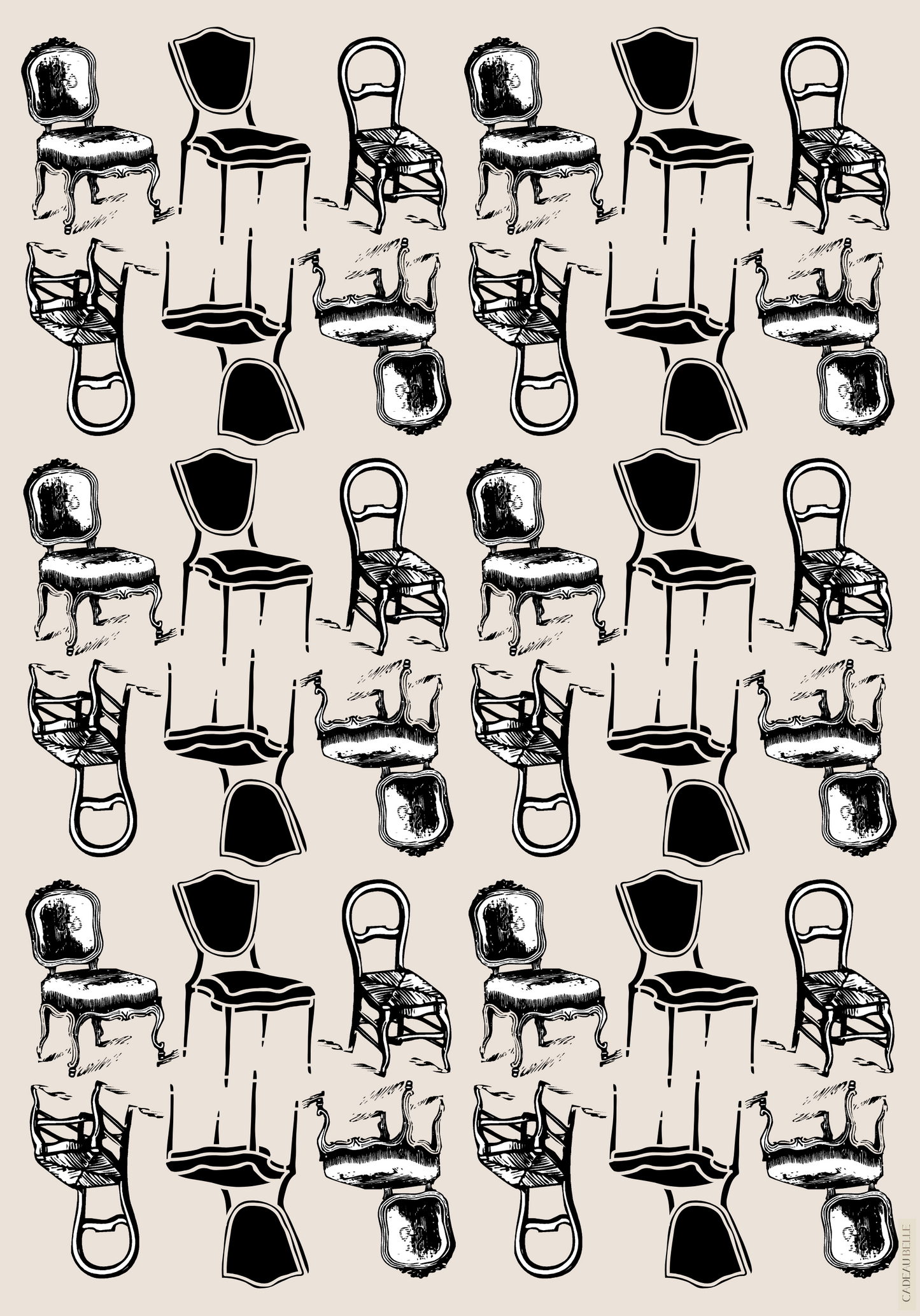 CHAISE NOIR - Box of 5 sheets