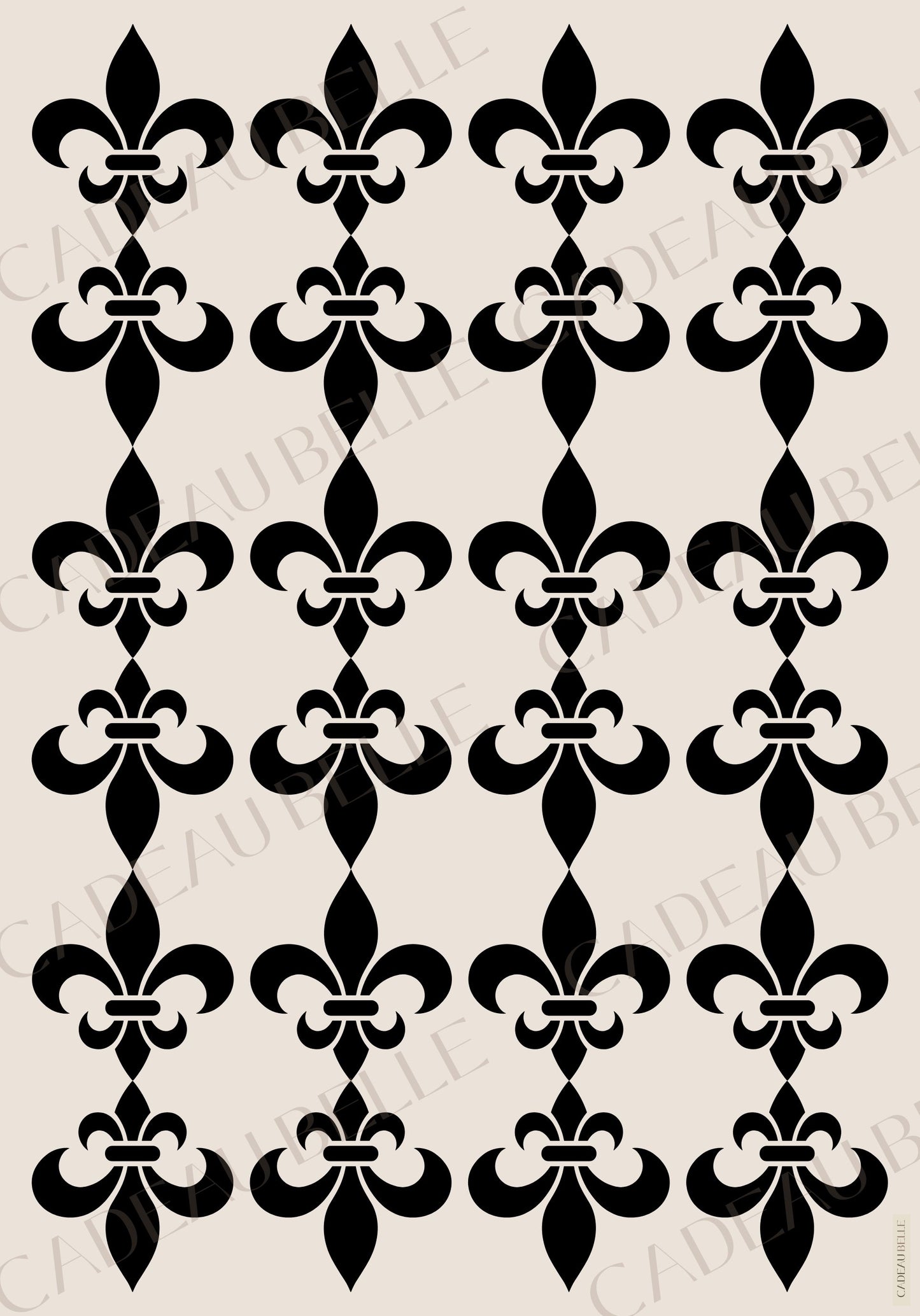 FLEUR DE LYS NOIR - Box of 5 sheets