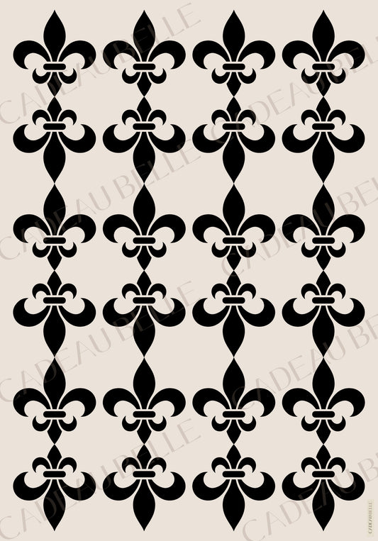 FLEUR DE LYS NOIR - Box of 5 sheets