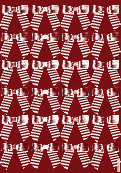 NOEL BORDEAUX RIBBONS - Flat Sheets