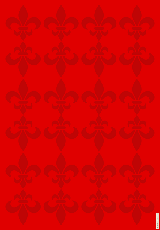 FLEUR DE LYS ROUGE - Box of 5 sheets