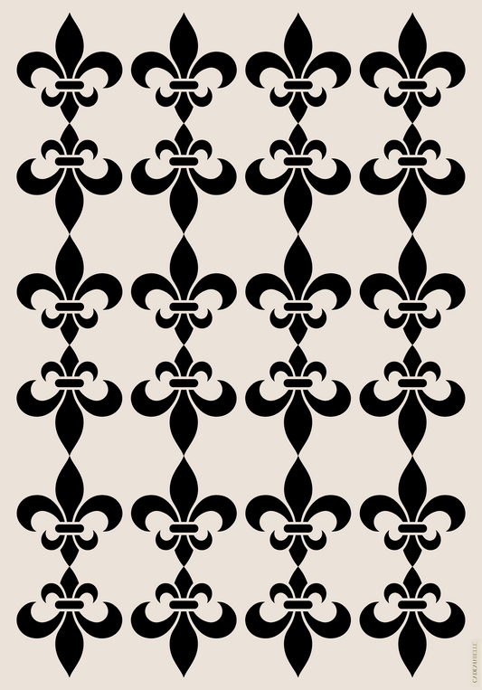FLEUR DE LYS NOIR - Box of 5 sheets